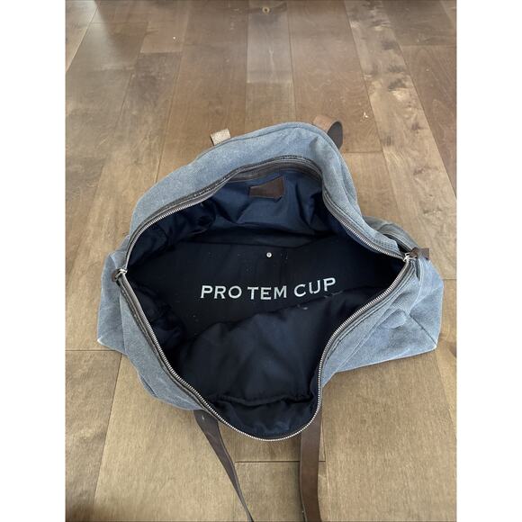 Everlane Twill Weekend Duffle Bag Gray Travel Tote Carryall 21x11” - Picture 4 of 7